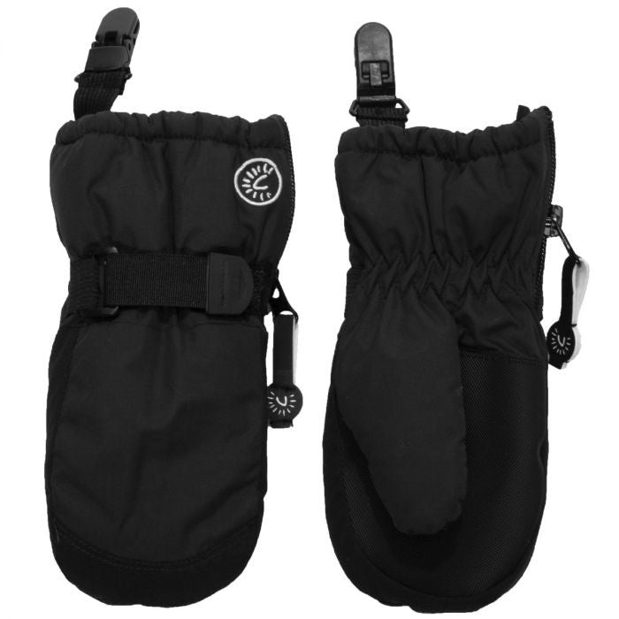 Mitten with Clips-Black