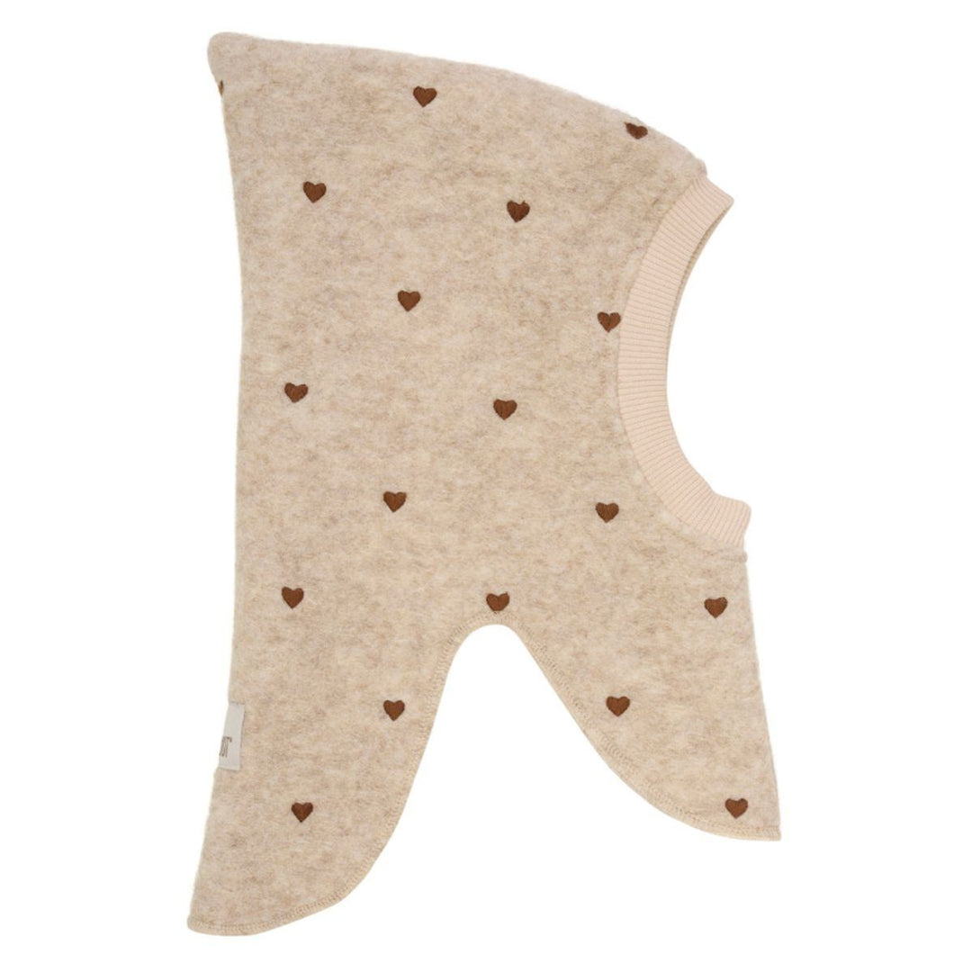 Balaclava All Over EMB Wool | Hearts Sand Melange