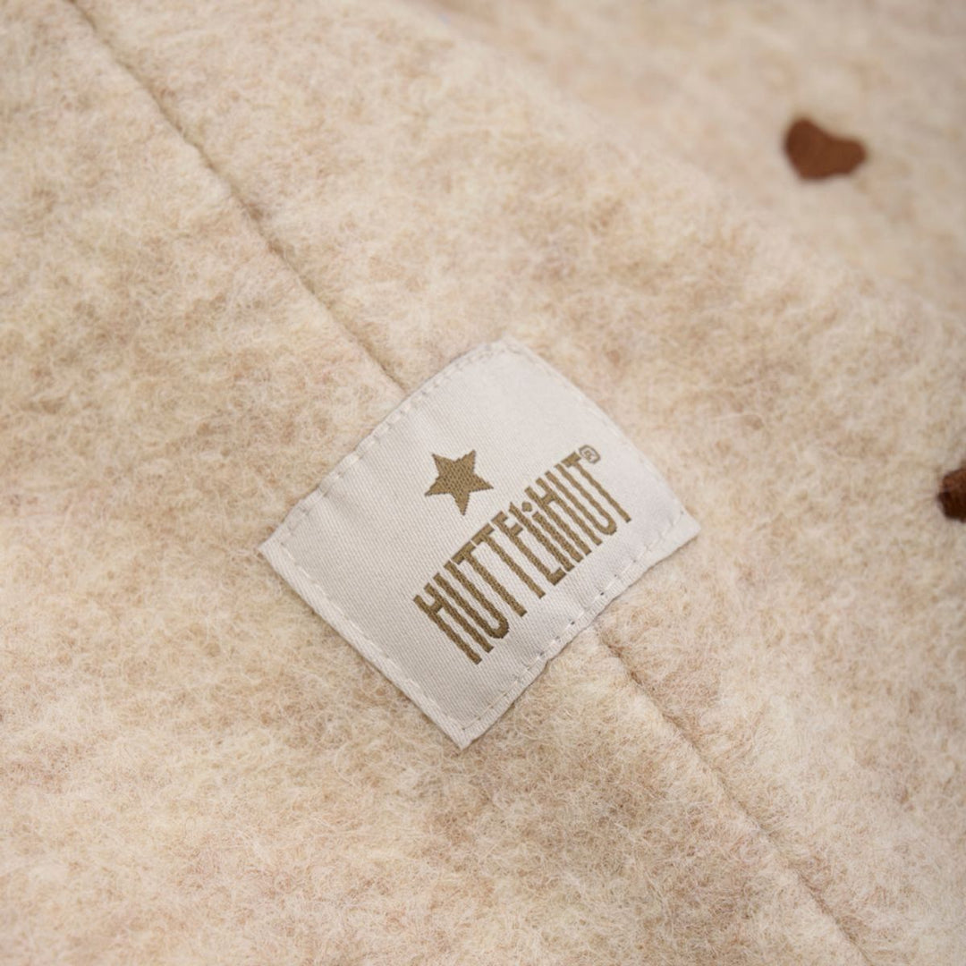 Balaclava All Over EMB Wool | Hearts Sand Melange