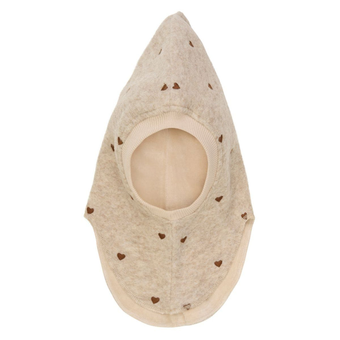 Balaclava All Over EMB Wool | Hearts Sand Melange